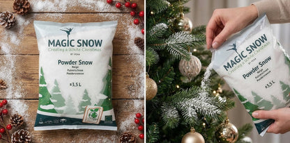3,5L Biodegradable artificial snow to transform your home and your shop.