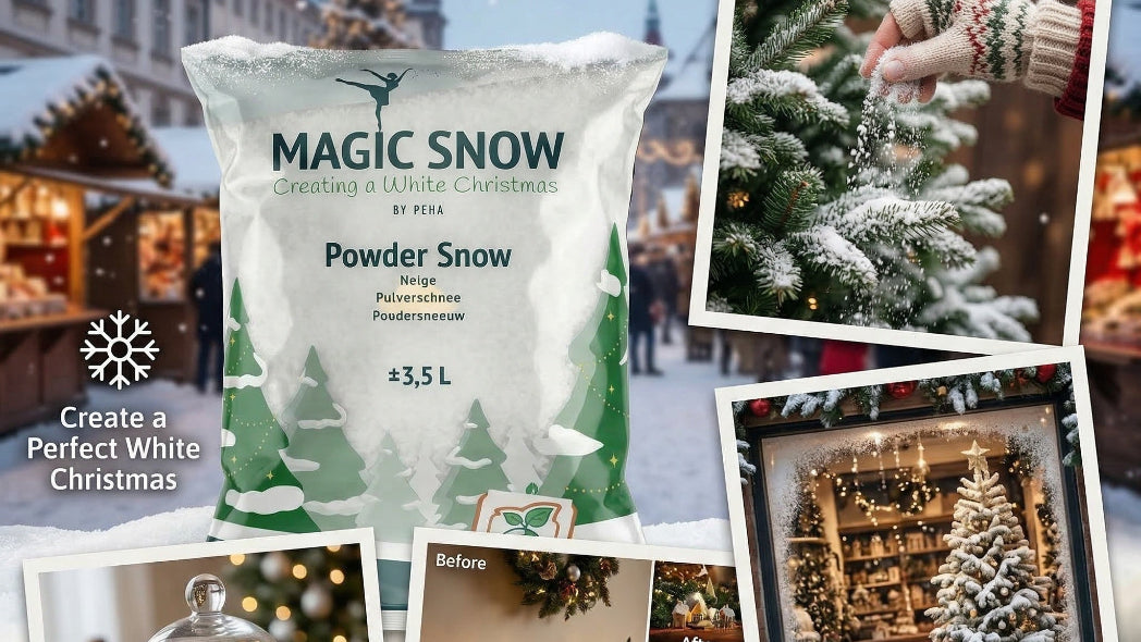 3,5L Biodegradable artificial snow to transform your home and your shop.